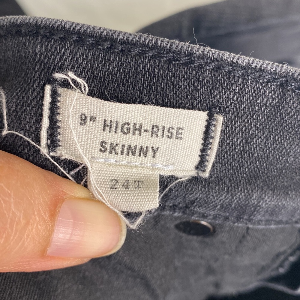 NWOT Madewell 9” High Rise Skinny Wash Black Jeans Size 24 - Picture 6 of 13
